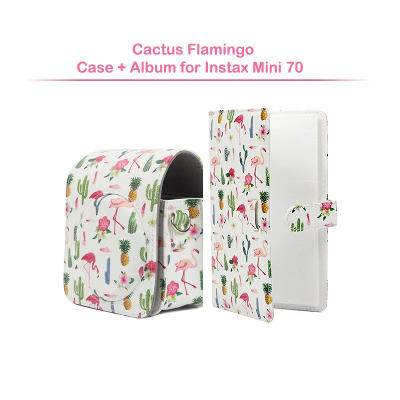 Brand Quality PU Leather Case Bag with Shoulder Strap + 96 Pockets Photo Album for Fujifilm Instax Mini 70 Instant Film Camera |
