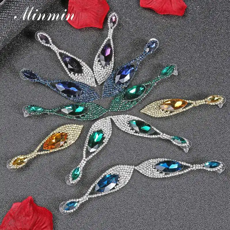 Женские винтажные серьги Minmin сверкающие капельки с цветными кристаллами