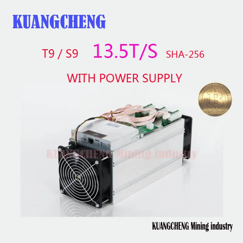 Подержанная старая Шахтерская машина AntMiner S9 13 5 T Btc Miner имеет место Asic (с psu)