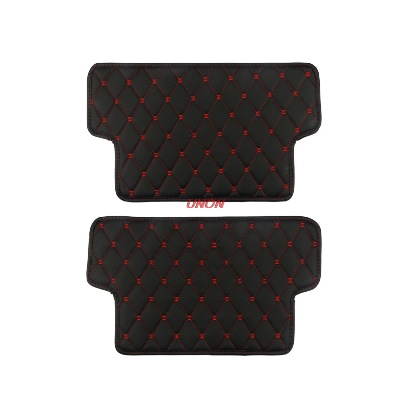 Black red line 2pcs Кожаное сиденье автомобиля anti-kick коврик подлокотник анти-kick коврик для toyota rav4 2013 аксессуары - Название цвета: Black red line 2pcs