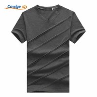 covrlge 2018 brand mens tshirt high quality british style cotton short sleeve t shirt casual mens v neck slim t shirts mts474