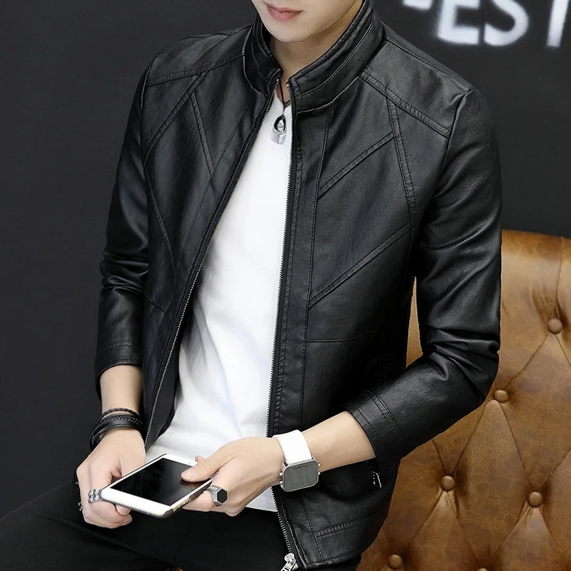 

2020 autumn outfit male youth favors a motorcycle leather PU leather jacket cultivate one's morality