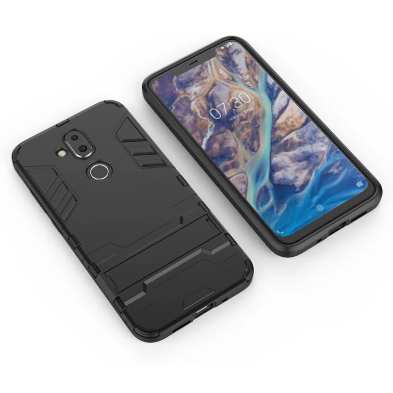 For Nokia 7.1Plus / NokiaX7 Case Slim Hard Back Phone Cases Robot Armor Protector Hybrid Silicone Rubber Cover X7 | Мобильные