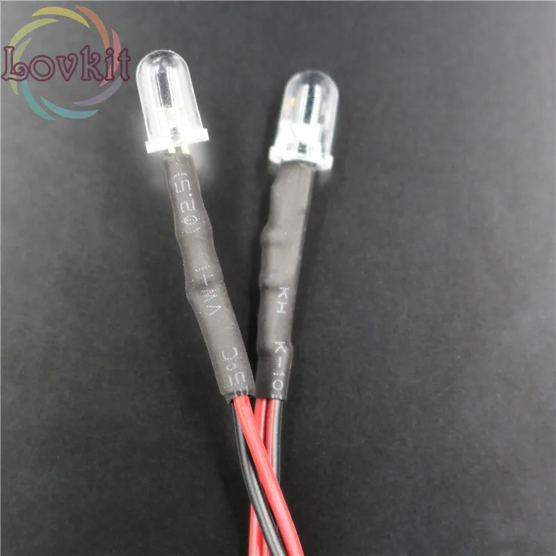 50pcs 5MM 12v Pre-Wired Resistor Round Top Yellow LED DC 20cm Emitting Diode DIY For car Lamp High Quality Wholesale Retail | Лампы и