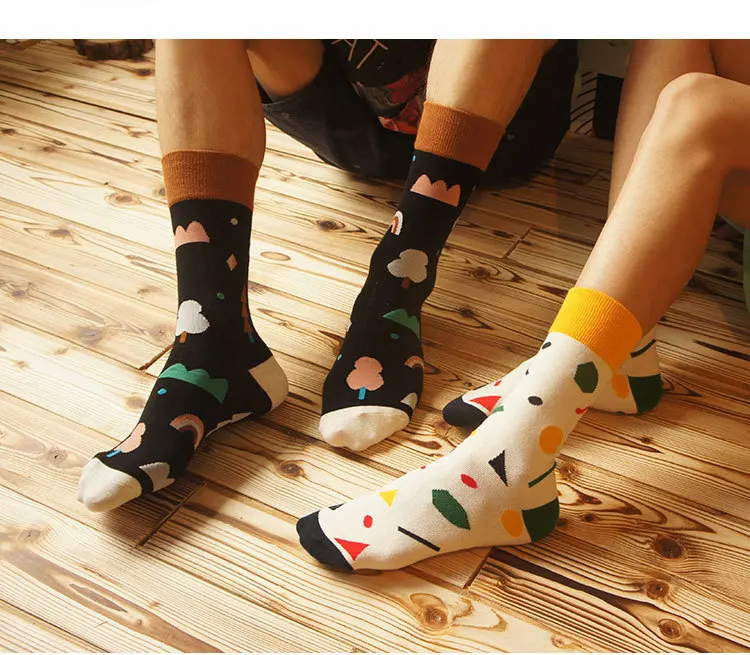 2015 недавно перечисленных Для мужчин и женщин бренд смешно Носки Красочные Хлопок