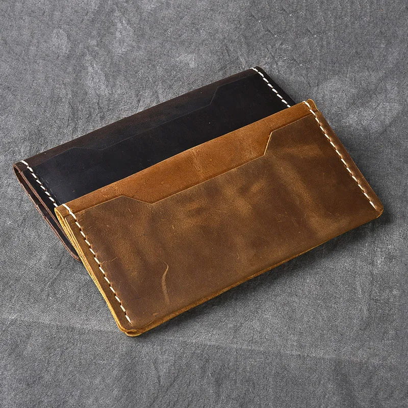 AETOO Handmade Crazy Horse Leather Long Wallet Simple Cloth | Багаж и сумки