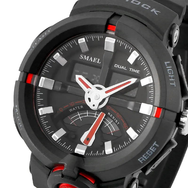 Часы SMAEL Мужские кварцевые электронные спортивные светодиодные цифровые