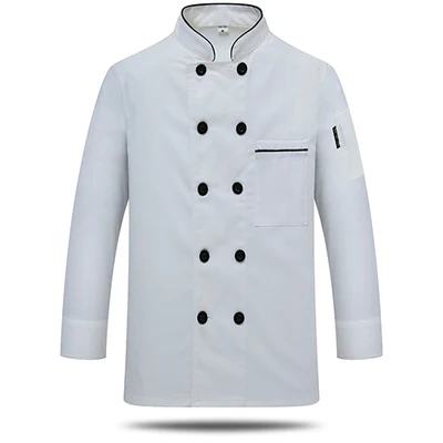 long sleeve white Западный отель шеф-повара КУРТКА еда обслуживание с длинными рукавами Restauant шеф-повара Униформа двубортный шеф-повара одежда кухня поварская одежда 89 - Цвет: long sleeve white