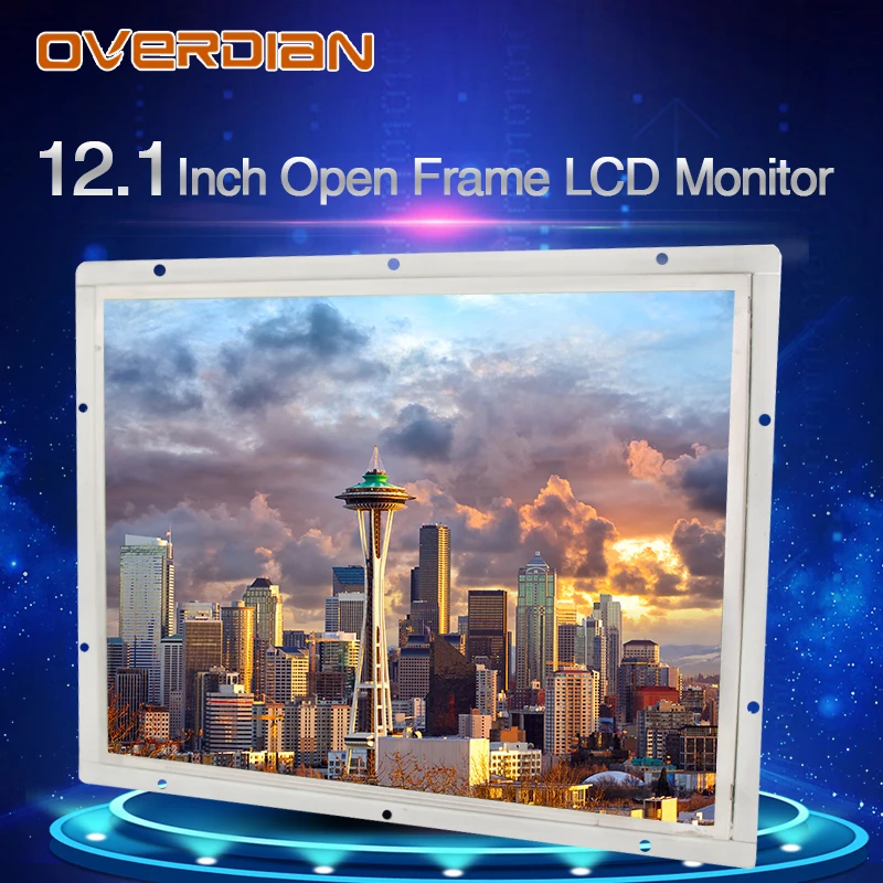 Промышленный ЖК монитор 12/12 1 дюйм VGA/HDMI/AV/TV/USB интерфейс в металлическом корпусе