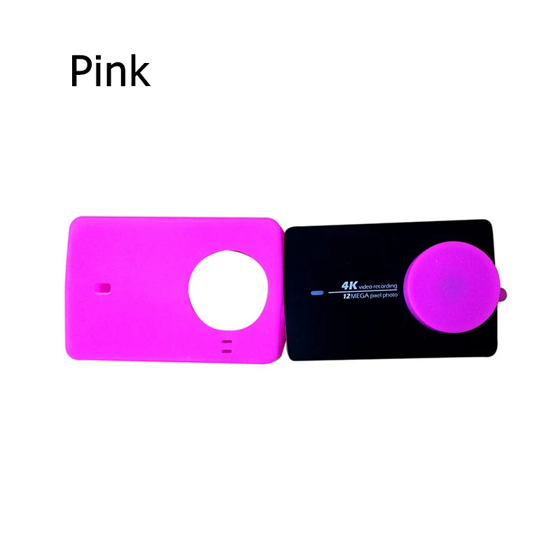 Силиконовый защитный чехол для камеры Tekcam для xiaomi yi 2/xiaomi yi 4 k/yi 4 k plus action camera - Цвет: Pink