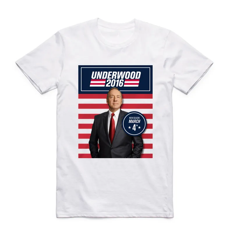 Футболка мужская с круглым вырезом коротким рукавом и надписью House Of Cards|house of