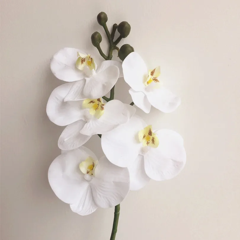 Натуральный на ощупь цветок орхидеи с бабочками 5 головок хорошее качество мини