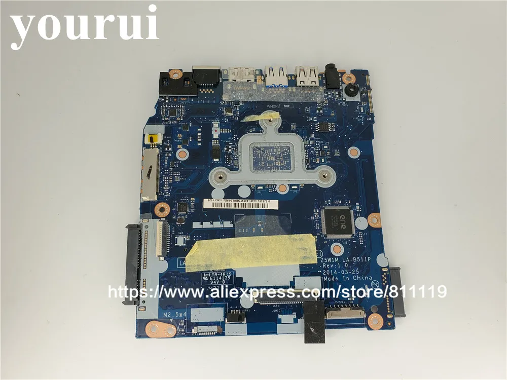 Материнская плата для ноутбука ACER ES1 511 NBMML11002 Z5W1M LA B511P с Процессор DDR3 работает