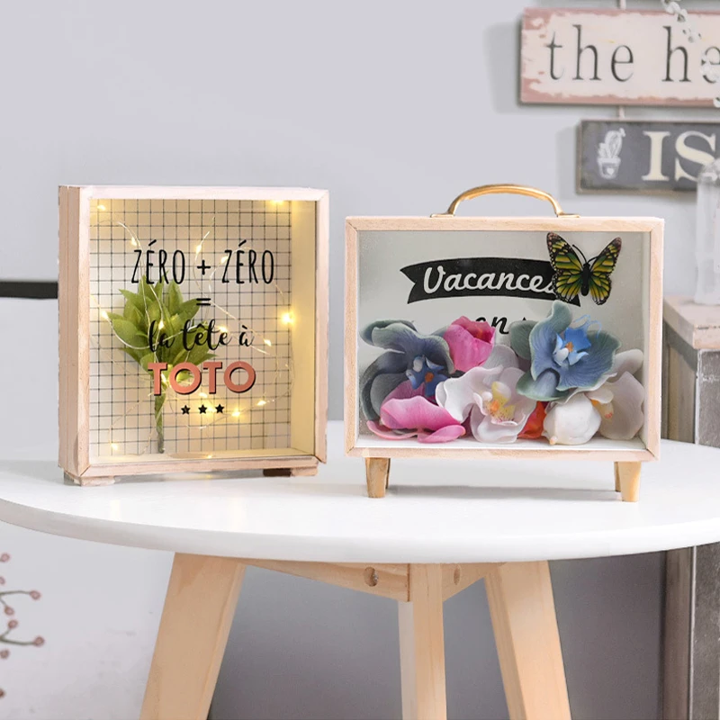 Ins просто художественные деревянные копилки украшения коробка для денег