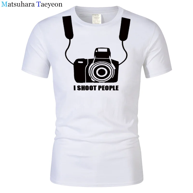 Мужская футболка с круглым вырезом и коротким рукавом I Shoot People Adult забавная для