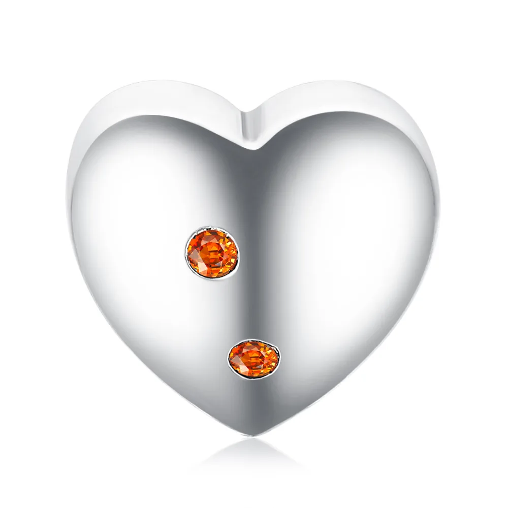 JewelryPalace Романтический Рыба сердце любовь 0.4ct кубического циркония 925 пробы Серебряный Шарм бисер Новая горячая Распродажа для Для женщин