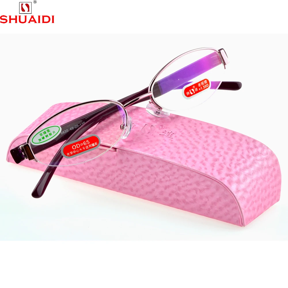 

2019 Real Magnetic Reading Glasses =shuai Di= Semi-rim Fashion Tr90 Super Light Ladies Frame Spectacle Reading Glasses +1 To +6