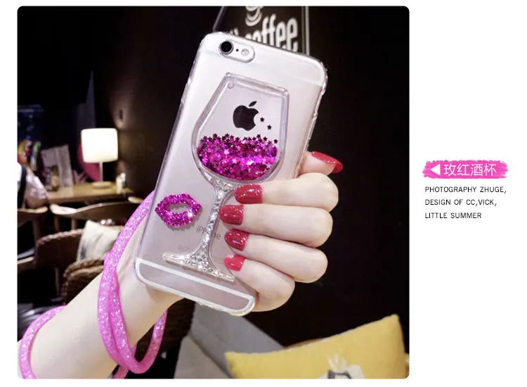 Note 9 3D жидкий зыбучий песок Блестящий винный стеклянный чехол для телефона samsung S8