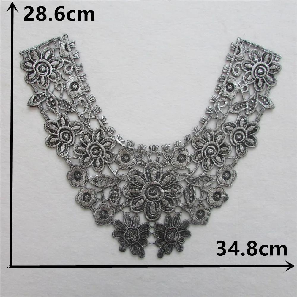 Новый стиль серебряная вышивка цветок кружевное декольте ткань сделай сам