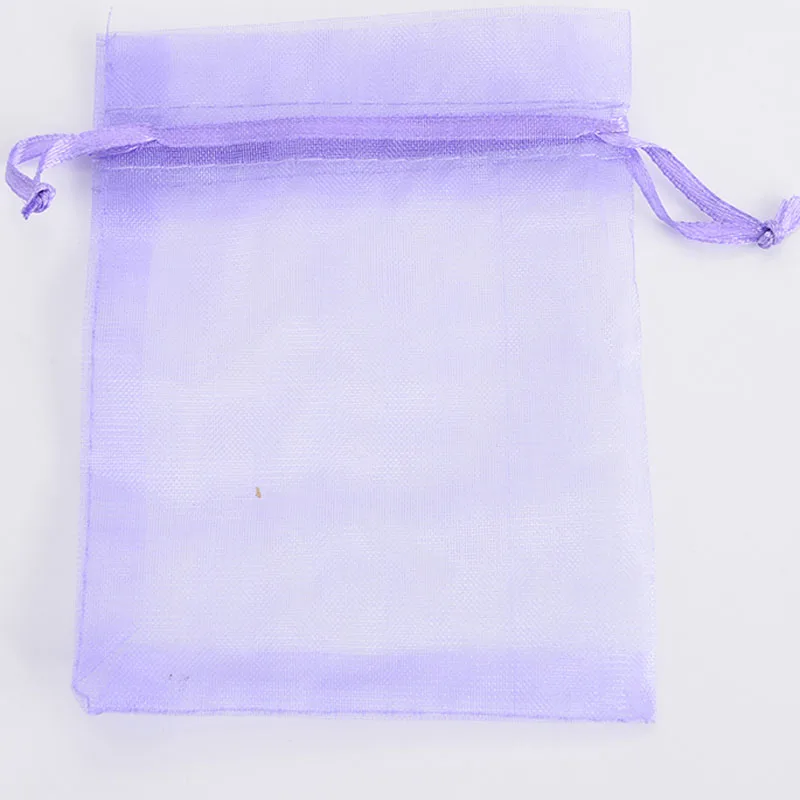 light purple 50 шт., 7x9, 9x12, 10x15, 13x18 см, сумки из органзы для упаковки ювелирных изделий, сумки для украшения свадебной вечеринки, подарочные пакеты и сумки - Цвет: light purple
