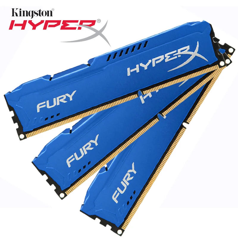 Оригинальная игровая память Kingston Blue Series HyperX FURY DDR3 8 Гб 1866 МГц DIMM Intel для настольных