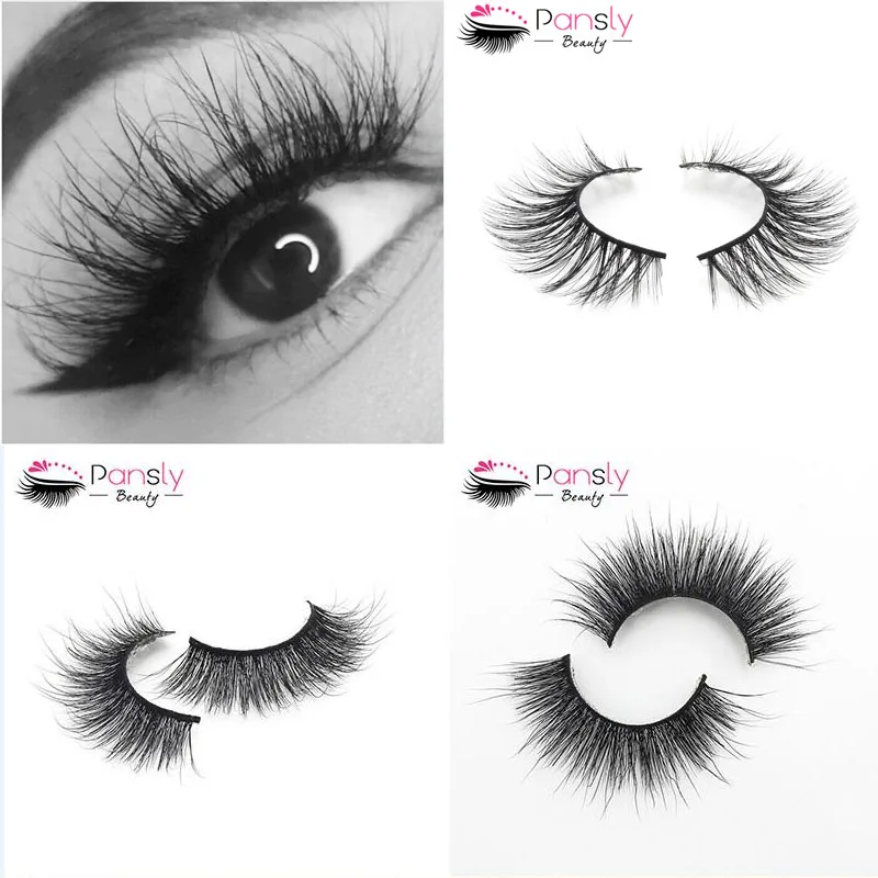 PANSLY 1 Pair Silk Eyelashes Crisscross Handmade False 3D Strip Thick Faux Mink Cilios Posticos | Красота и здоровье