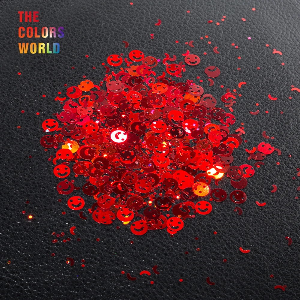 Голографический лазер Красного цвета блеск для улыбки и лица ногтей украшения