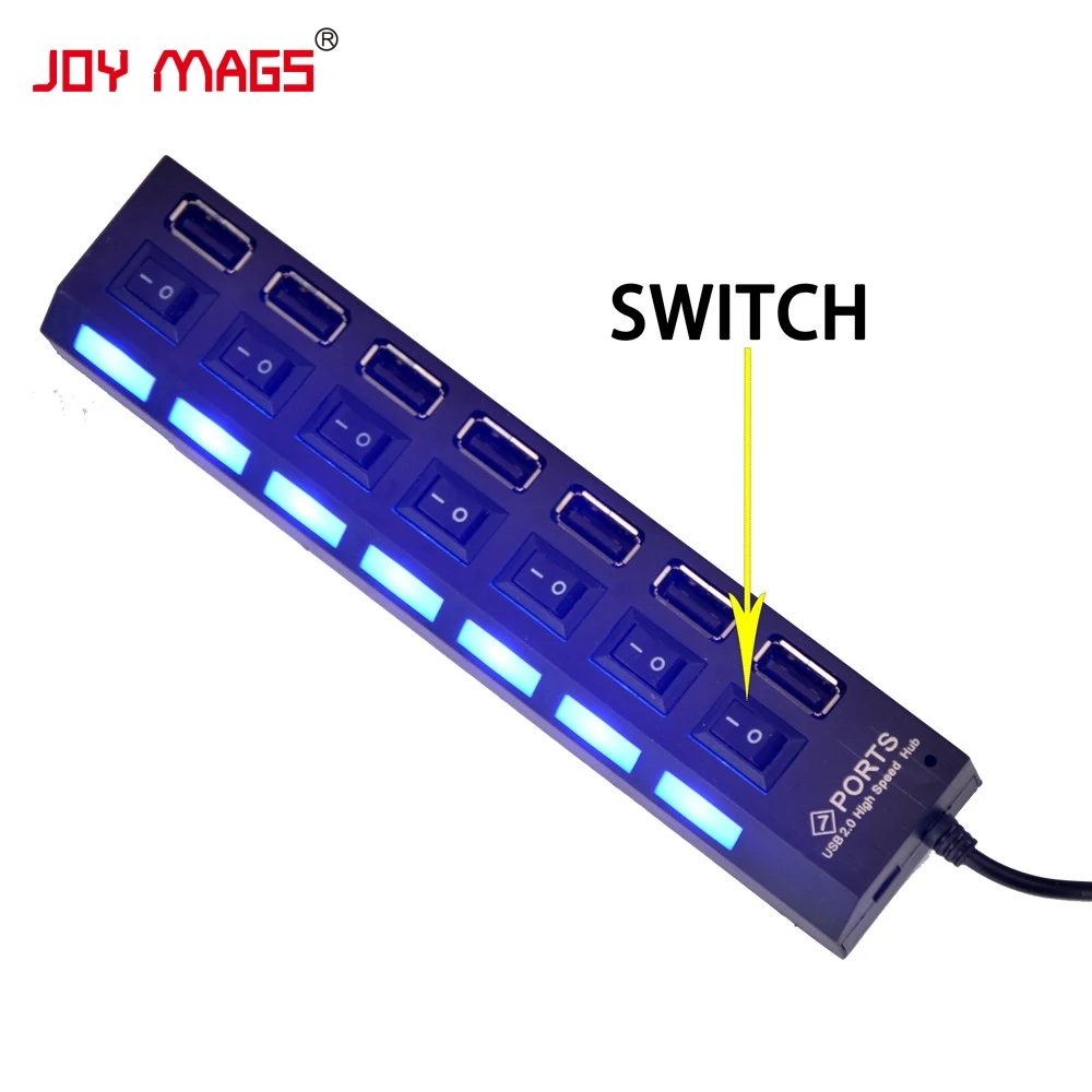 JOY MAGS/Высококачественный usb хаб с 7 портами маленький разветвитель переключатель