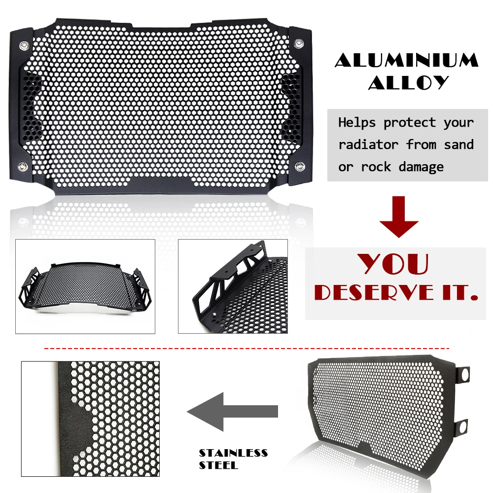 

Motorcycle Accessories Radiator Grille Cover Guard Protection Engine Cooling Water Tank Black For 790 790 2018 2019