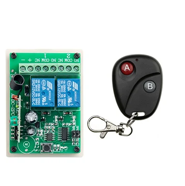 DC12V 2CH RF Беспроводная система дистанционного управления 1 передатчик и 1 приемник Универсальный пульт дистанционного управления ворота/радиоприемник