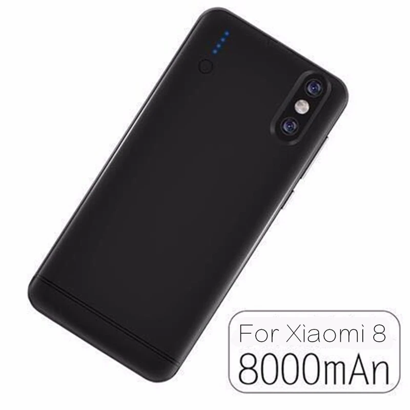 6000 мАч запасной внешний аккумулятор для Xiaomi Mi 6 Чехол для аккумулятора 8000 мАч Внешний аккумулятор чехол s для Xiaomi Mi 8 чехол для питания - Цвет: 8000mAh for Mi 8