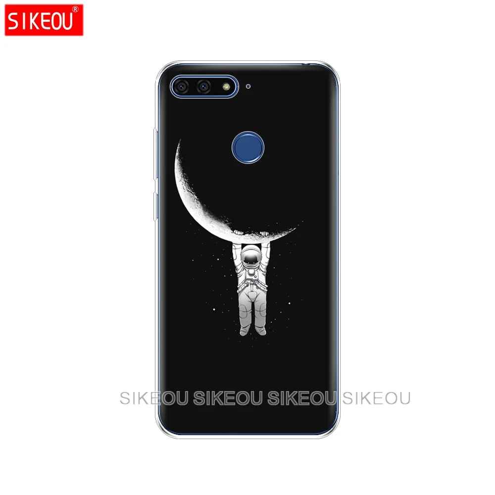 Силиконовый чехол для телефона Huawei Honor 7A PRO 7C Y5 Y6 Y7 Y9 2017 2018 Prime space earth moon|Бамперы| |