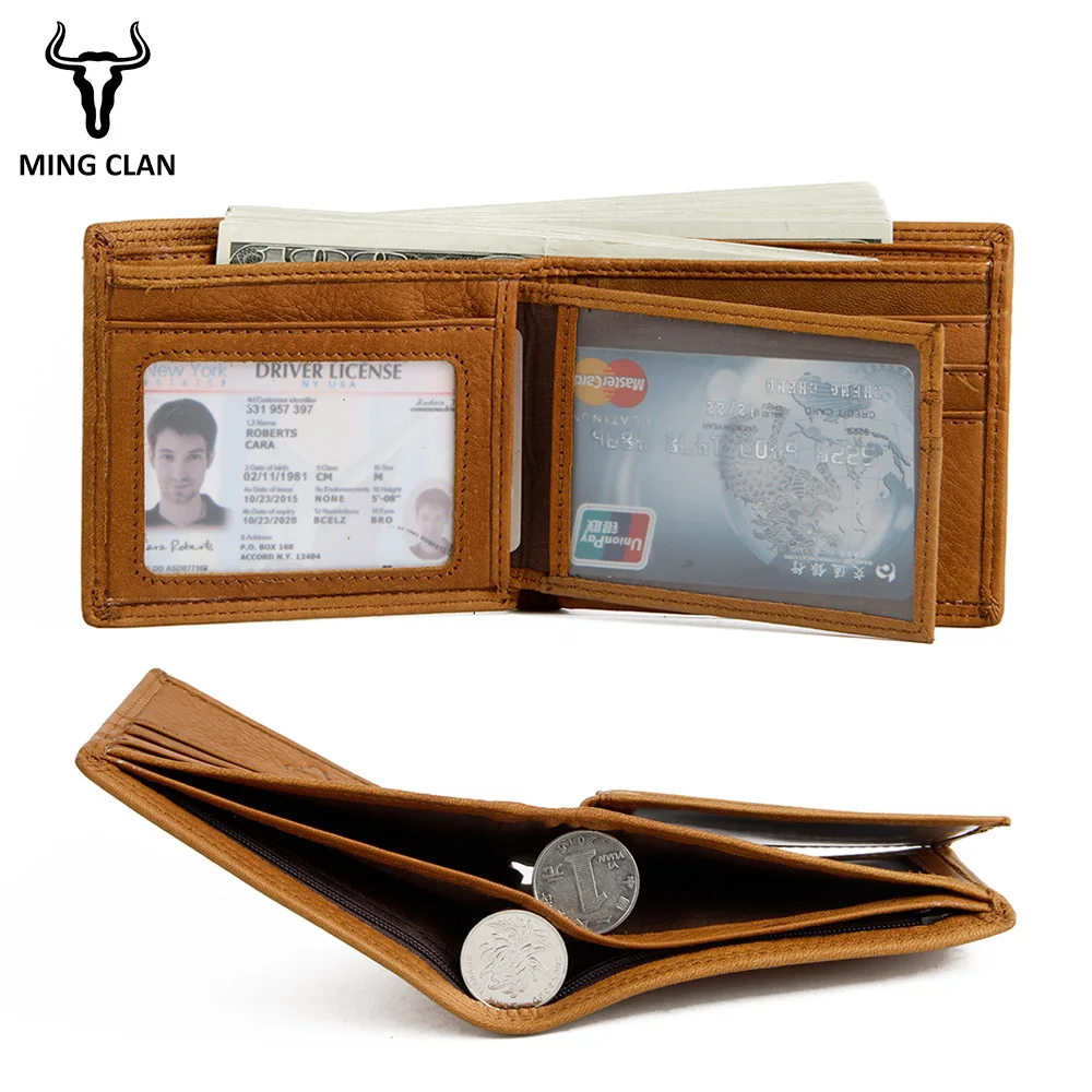 Genuine Leather Wallet Men Small Coin Purse Male Cuzdan Wallets Portomonee Mini Slim Perse PORTFOLIO Vallet Card Holder Rfid