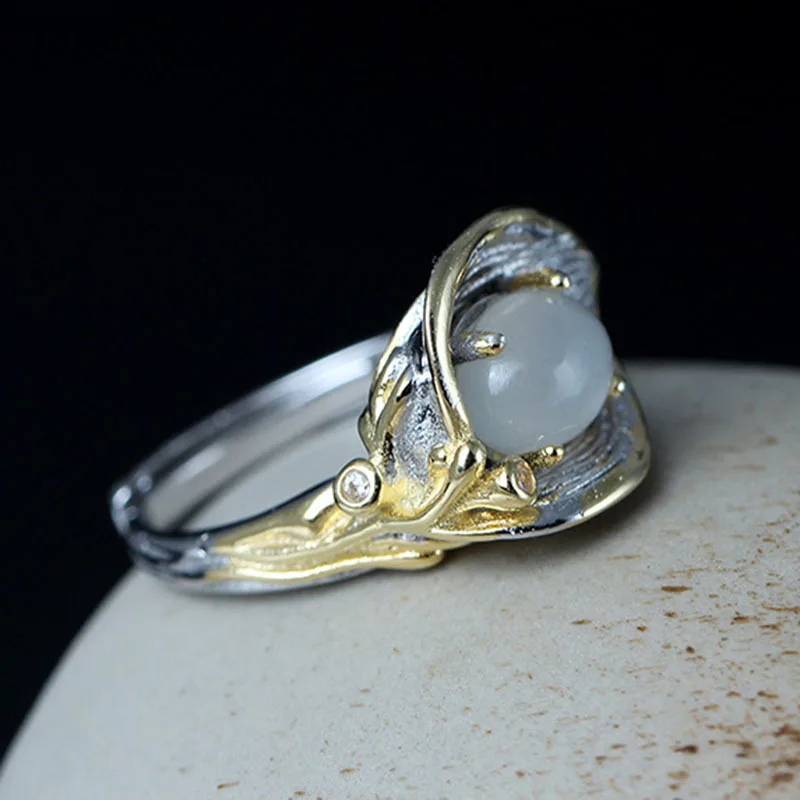 Женское кольцо из серебра 925 пробы с лунным камнем 7 12 размеров|jewelry rings|jewelry women