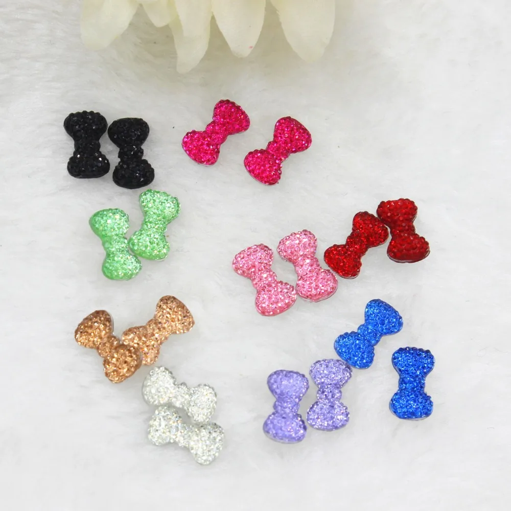 

100 шт./лот аксессуары для кабошонов из смолы «сделай сам», мини-банты из смолы, смешанные цвета