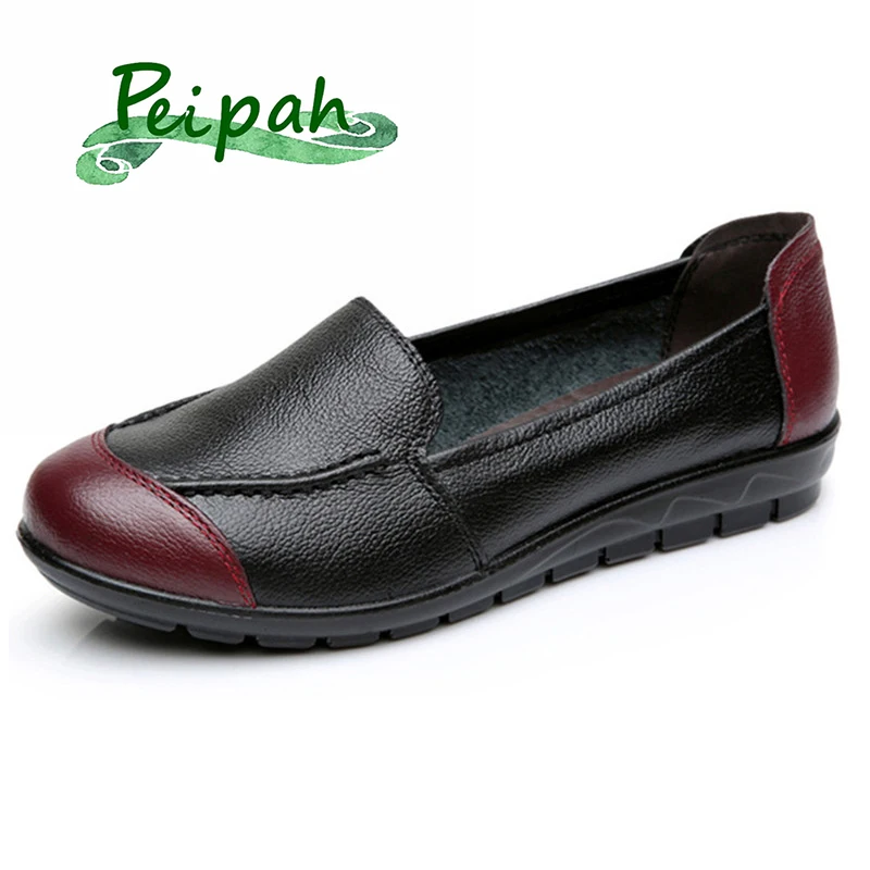 

Туфли PEIPAH женские на плоской подошве, натуральная кожа, лоферы, классические, лоферы, круглый носок, без застежки, повседневные, весна