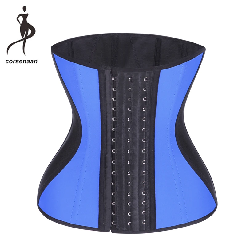 Purple Blue Pink Nude Women's Slimming Waist Cincher 9 Steel Boned Corset Latex Trainer Body Shaper For Weight Loss 628# | Женская