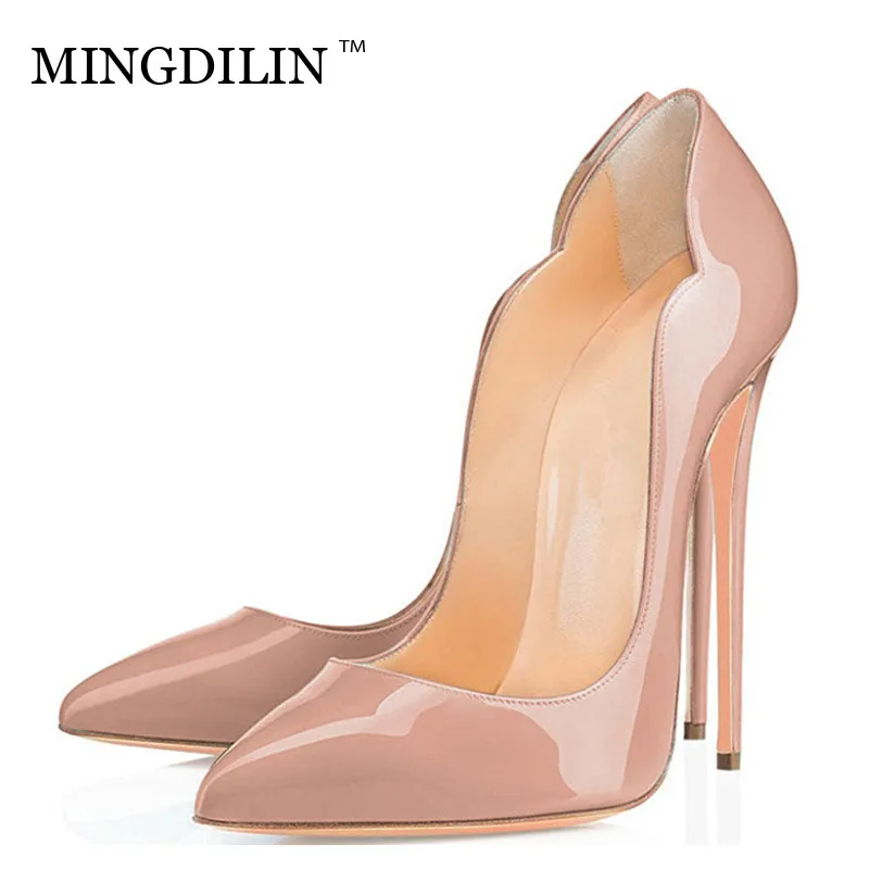 MINGDILIN Women's Shoes Heels Sandals Sexy Peep Toe Plus Size 33 Woman High Red Wedding Party Pumps Stiletto 2018 | Обувь