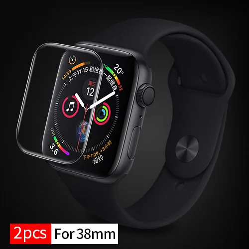 Transparent 38mm 2 шт для Apple Watch Защитная пленка для iWatch 4 3 2 ROCK Hydrogel полная защитная пленка для Apple Watch 38 мм 40 мм 42 мм 44 мм - Цвет: Transparent 38mm