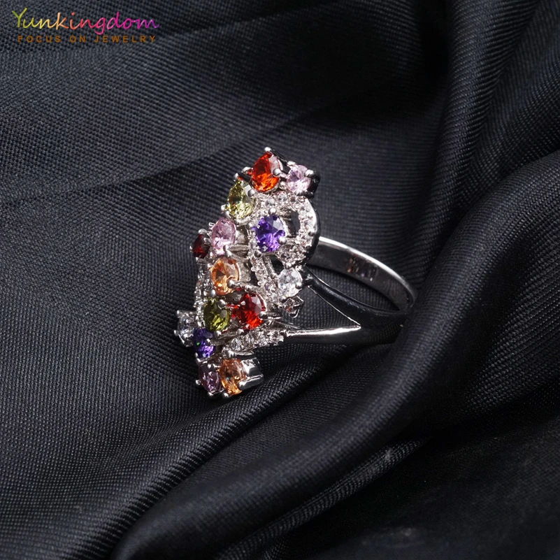 Yunkingdom винтажные Роскошные блестящие красочные кристаллы кубического циркония