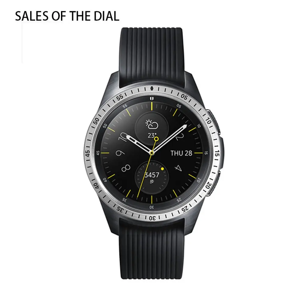 Для samsung Galaxy Watch 46 мм/42 мм замена Смарт часы аксессуары ободок кольцо клейкая крышка против царапин металл