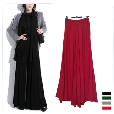 Женские брюки с широкими штанинами MS. casual длинные хлопковые размера плюс M-XXXL