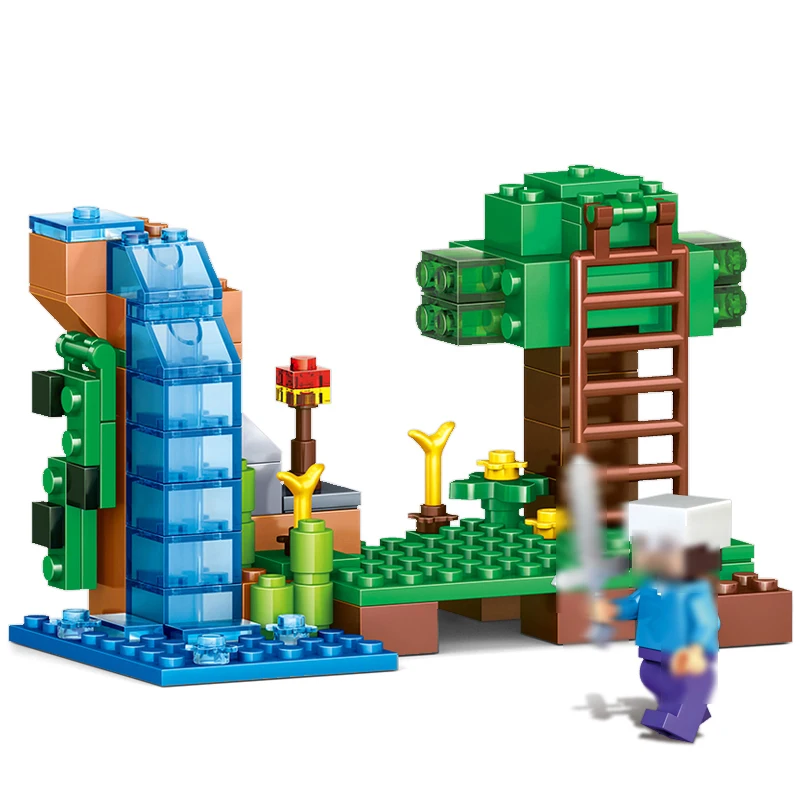 378 шт 4 в 1 строительные блоки Minecrafted Совместимость с legoingly город фигурки джунгли