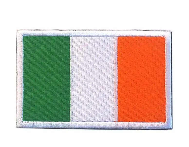 Ireland Flag AHYONNIEX, 1 шт., тканевые нашивки с флагом, для Украины, ЕС, чешский, Хорватии, Шотландии, России, нашивки с 3D флагом, нашивки для куртки, джинсовой одежды - Цвет: Ireland Flag