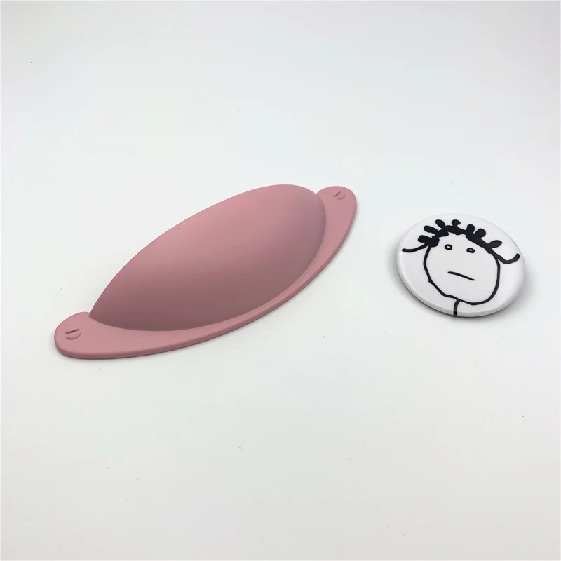 pink LCH конфетный цвет полукруглая 76 мм Радужная оболочка цветная ручка шкафа пластиковая ручка для обработки поверхности шкафа для детей/детей - Цвет: pink