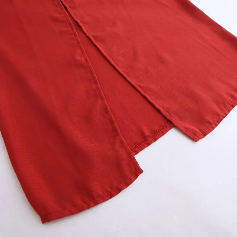 Женские Асимметричные широкие брюки с высокой талией свободные прямые