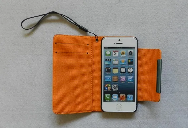 Fashion Wallet Nylon + PU leather Flip Case For Apple iPhone 5 Cell Phone Stand Cover|case for samsung galaxy ace|case snoopywallet chain |