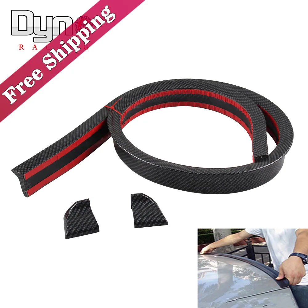 УГЛЕРОДНЫЙ волокнистый слой резины мягкий черный Задний автомобильный спойлер 40