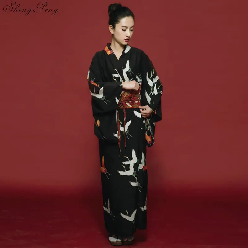 Черные белые красные кимоно Женский юката Женская haori Японии гейш Костюм Оби