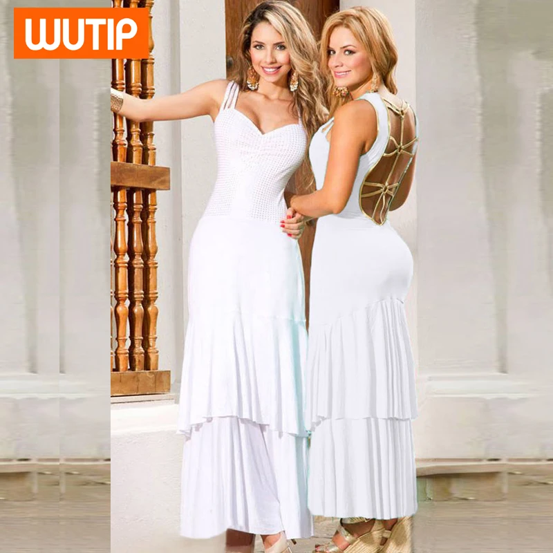 Европейский клуб рукавов белые подтяжки росы назад паутина сплайсинга dress